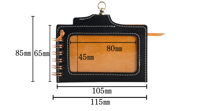 本革 IDケース メモ帳 名刺入れ パスケース　LUCE RING IDケース  メロン