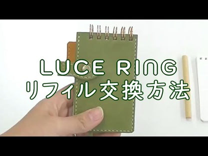 本革 メモ帳　LUCE RINGドレス　キャメル